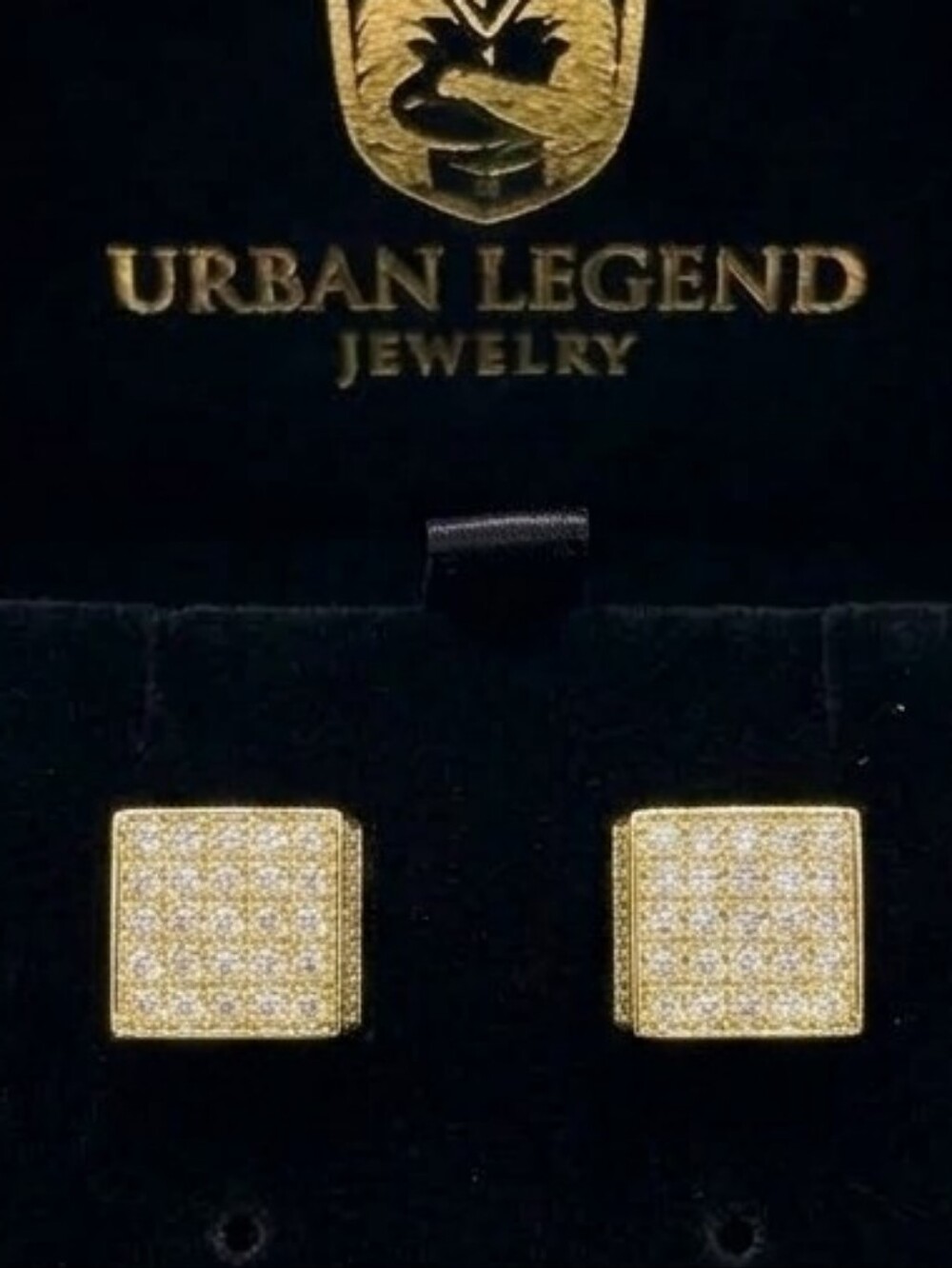 Mens Cube Micropave Earrings